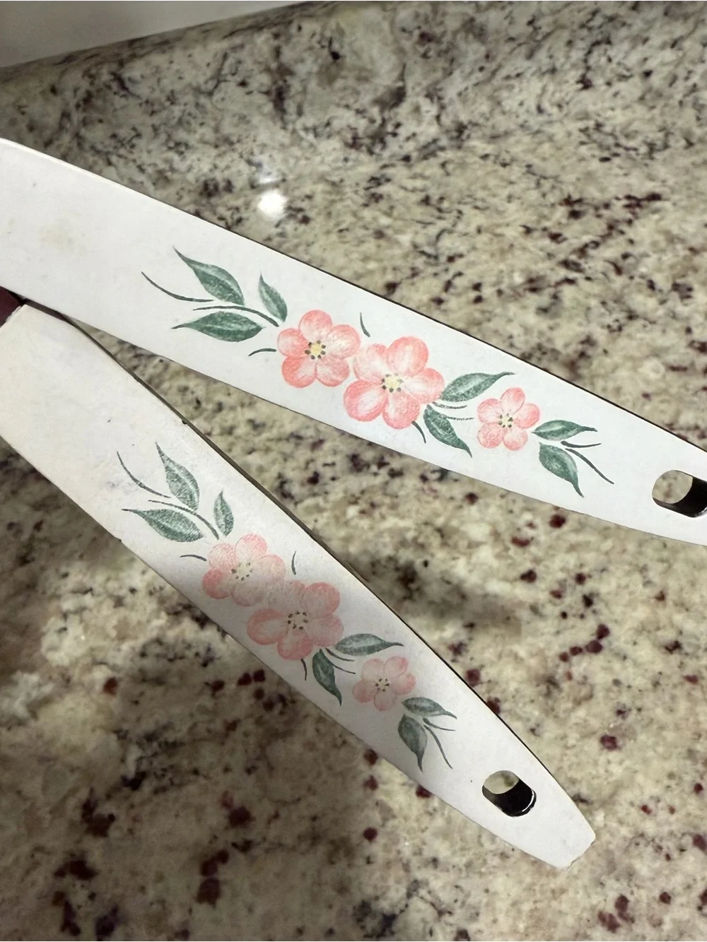 Vintage Peach Blossom Stainless Steel Utensil Set - Set of 2